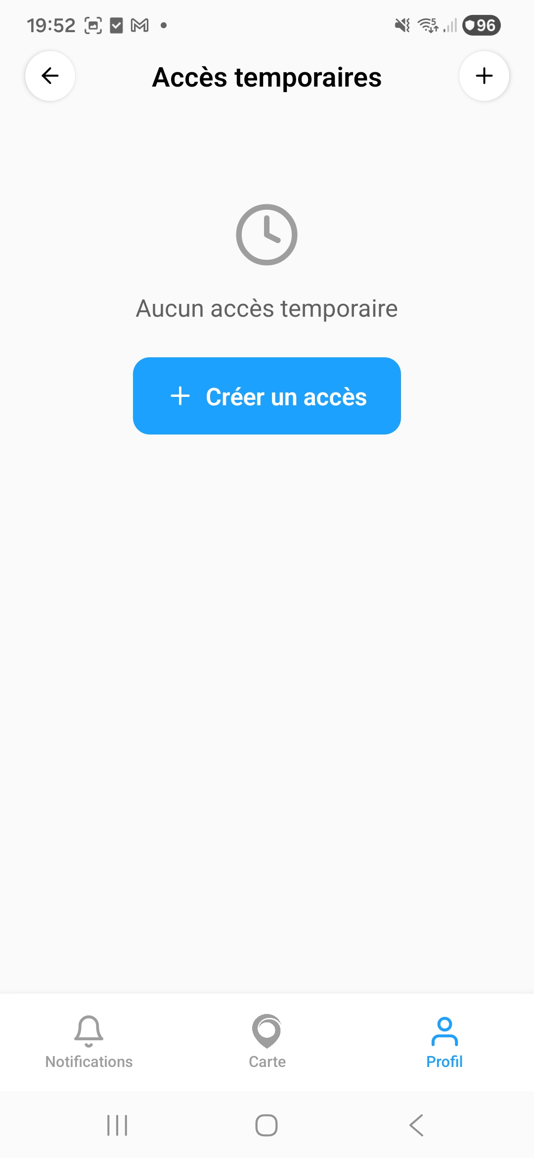 Acces temporaires - vide