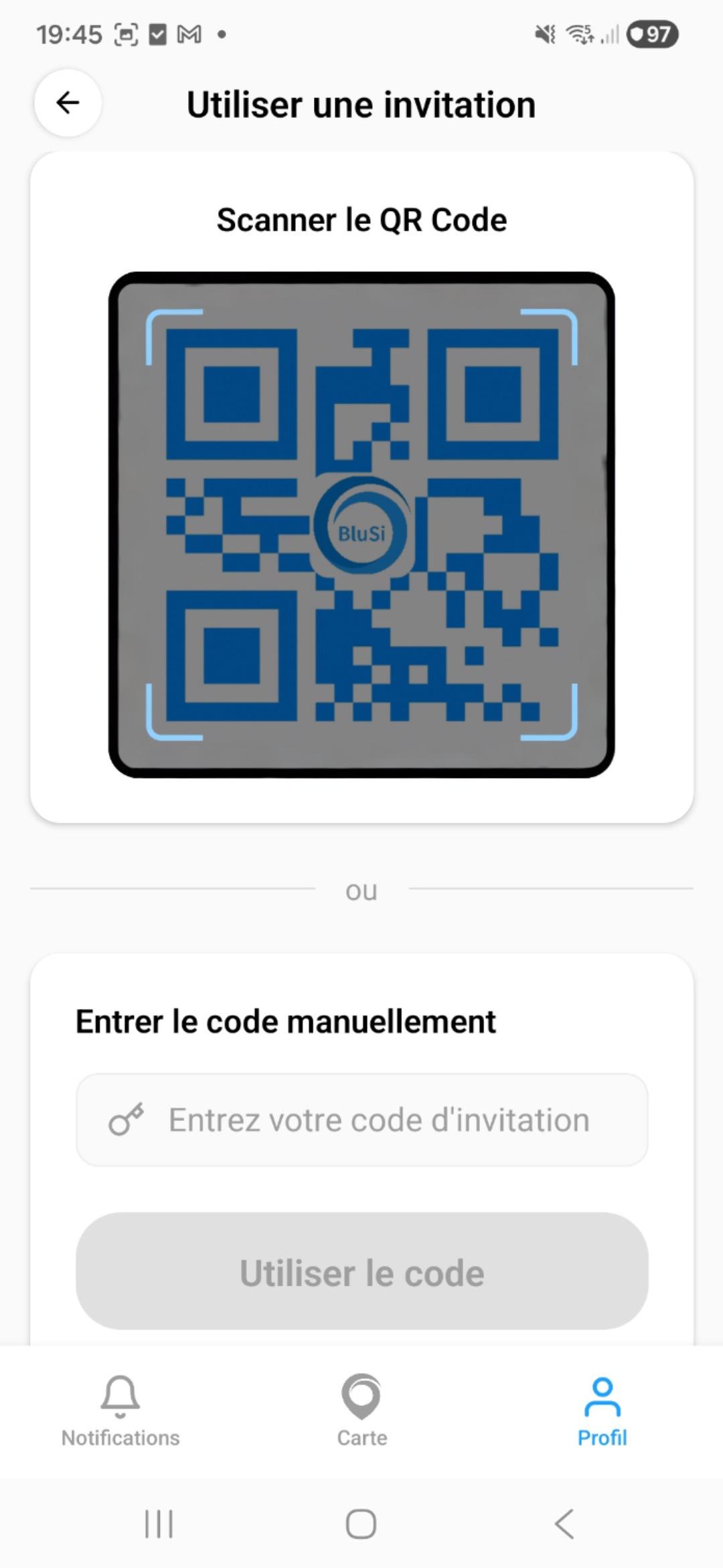 Scanner une invitation